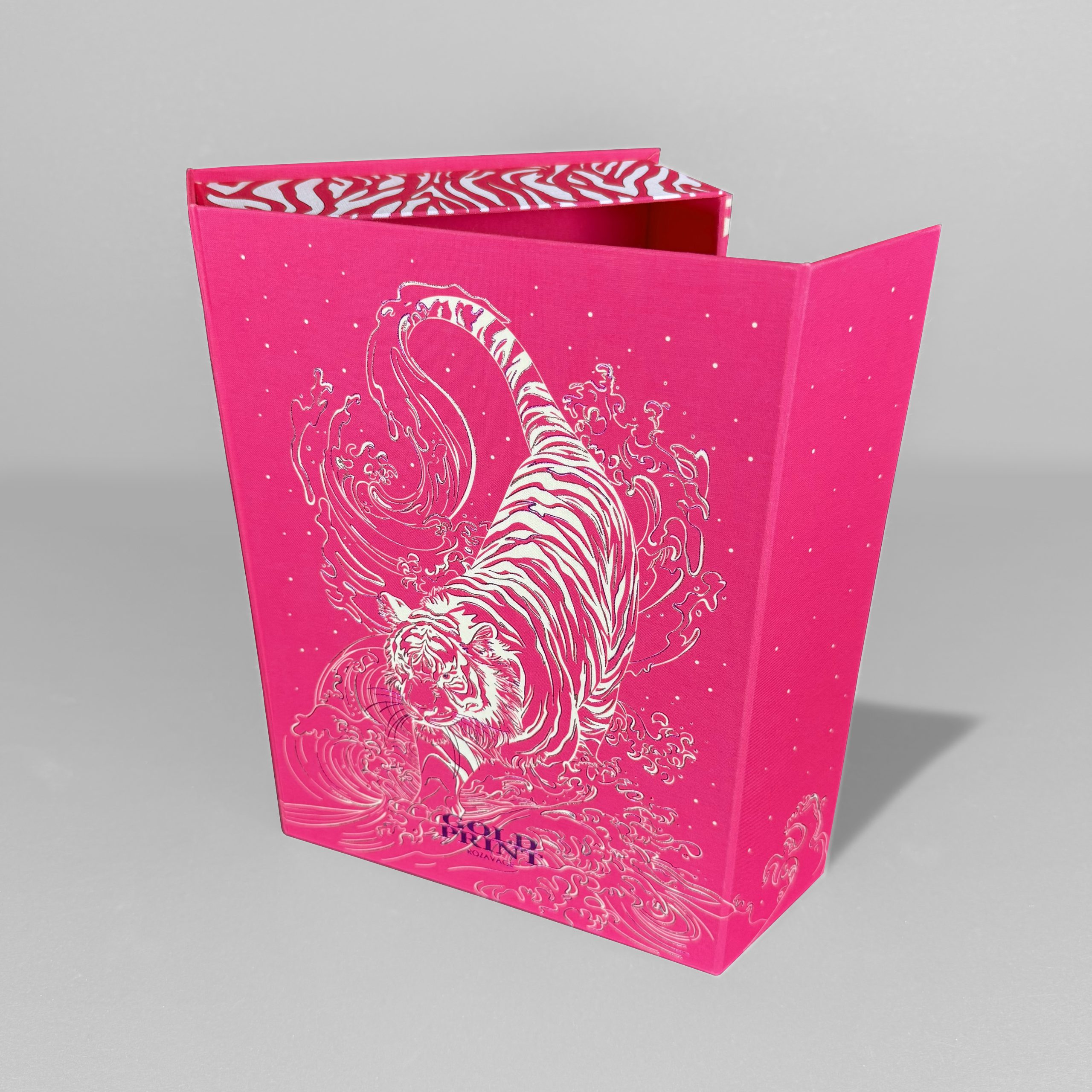 scatola rigida tigre rosa